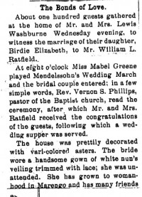 Marriage Announcement - Birdie Washburne and William L Ratfield.jpg
